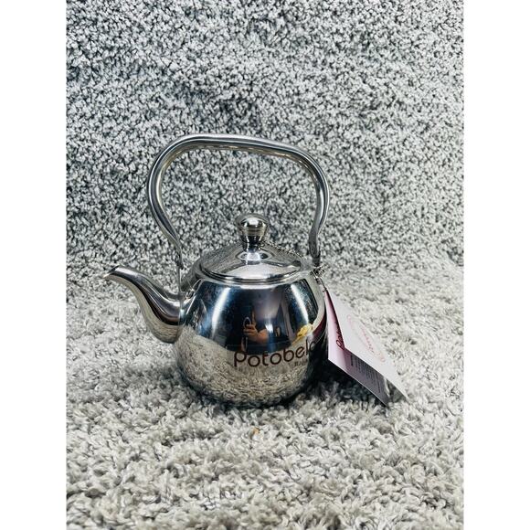 Potobelo Italia Stainless Steel Kettle Teapot 1 Qt Authentic Kitchen Gadget New - Picture 6 of 10